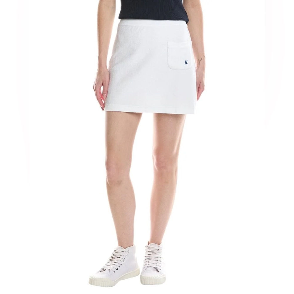 Helmut Lang White Terry Mini Skirt